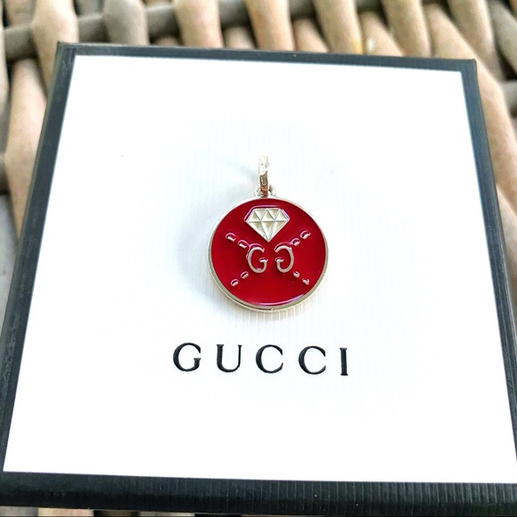 GucciGhost Sterling Silver & Enamel Diamond Charm - Picture 7 of 12
